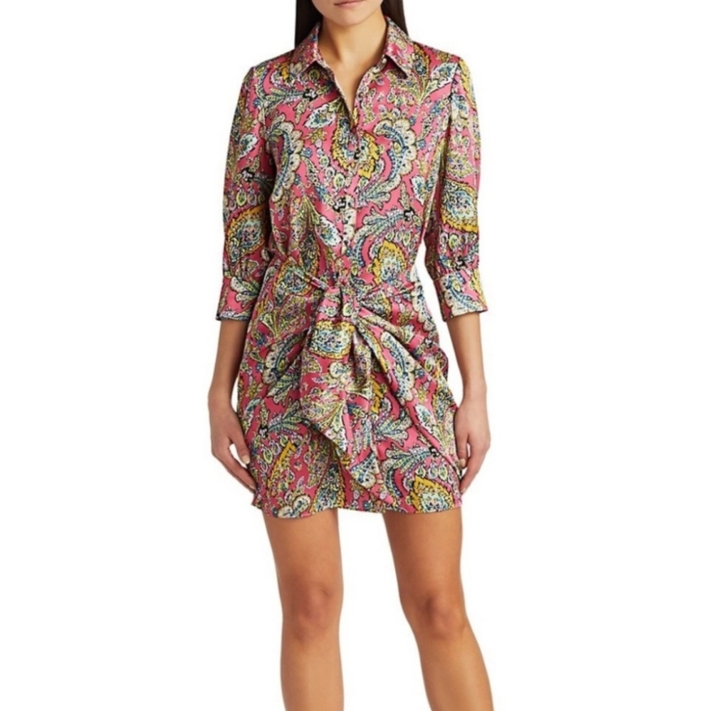 cinq a sept Pink Paisley Print Mini Dress
